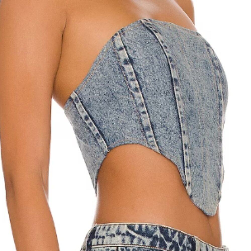 BY.DLYN Jamison Corset Light Blue Denim Back Zip - XS - Picture 6 of 13